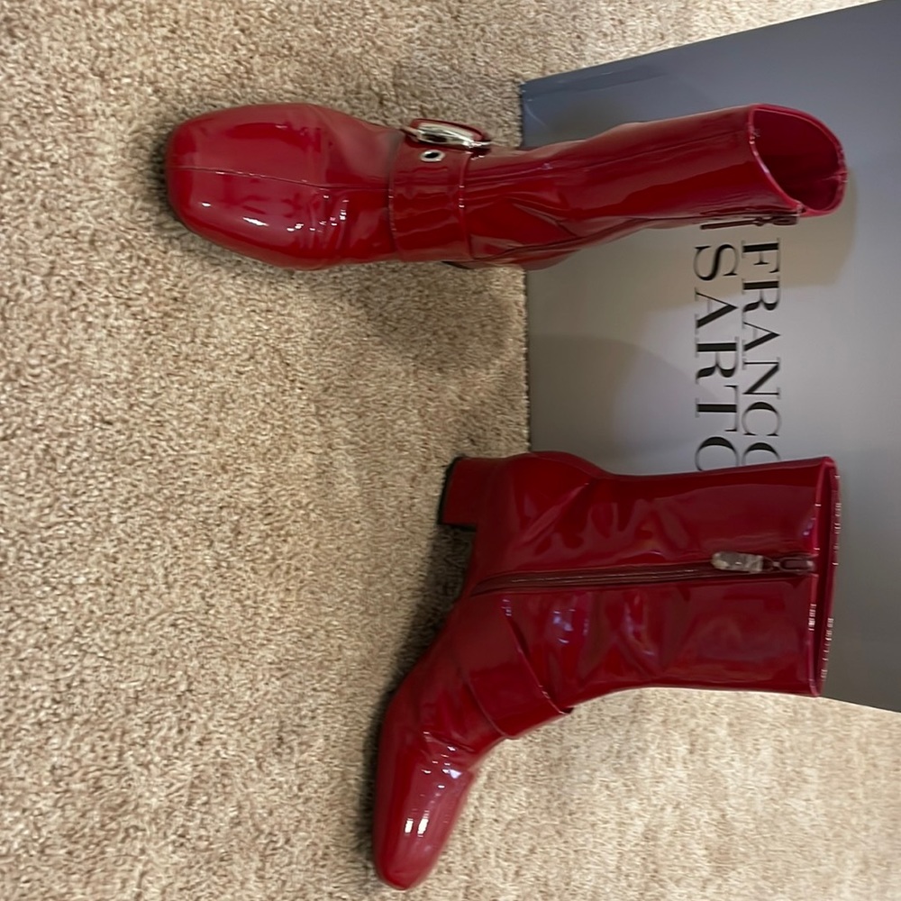 Franco Sarto L-Mod Red Patent Leather Bootie 6.5